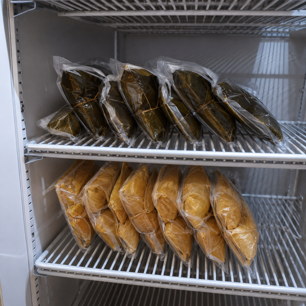 Tamales y chuchitos almacenados bajo refrigeración
